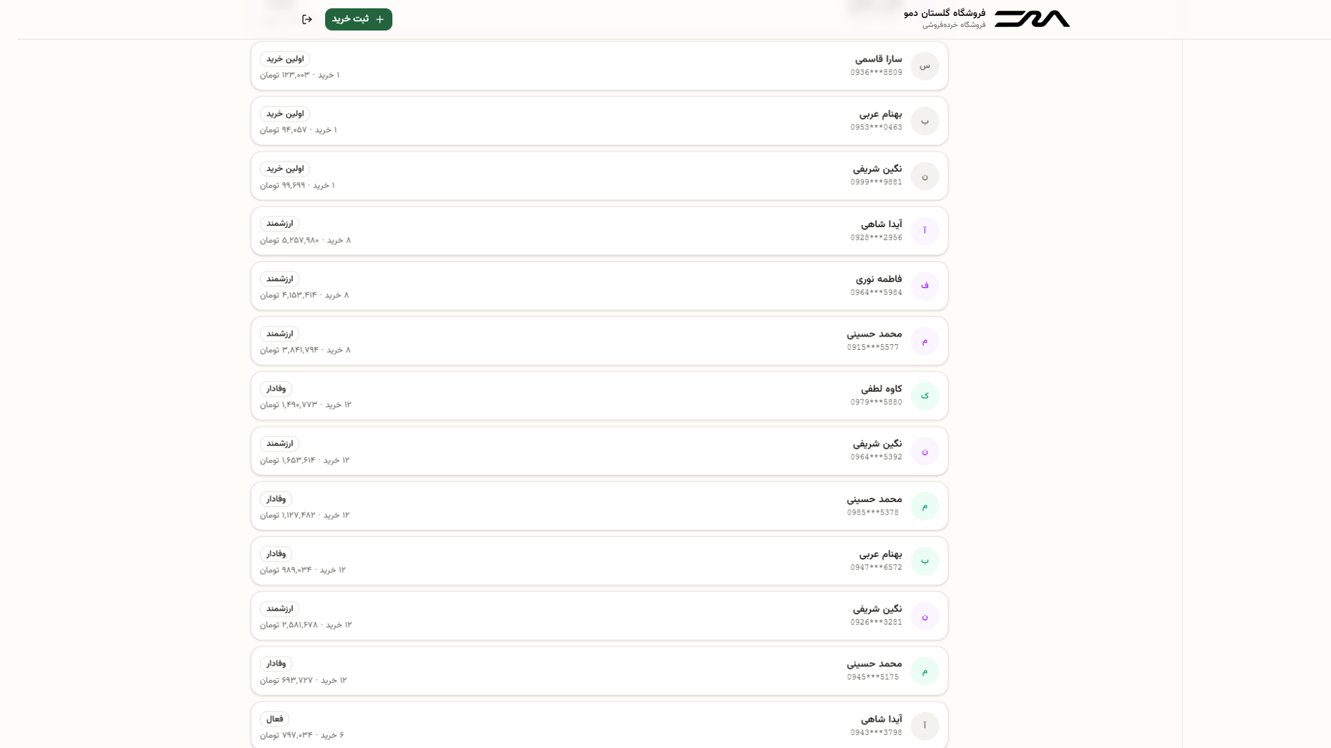 مشتری‌ها و سگمنت‌ها